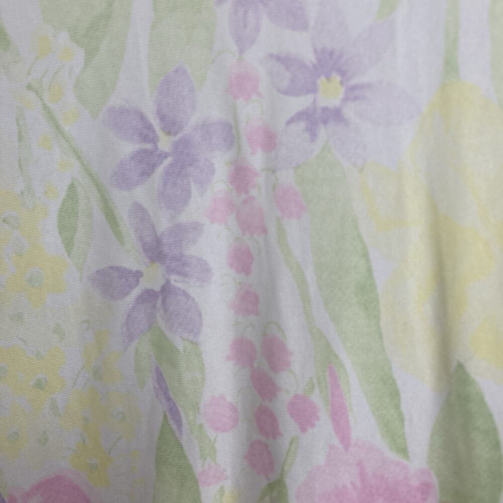 Vintage Kayser Women's Pastels Floral Button‎ Front Robe Est. Size L Fairy Femme - Picture 10 of 10